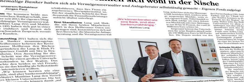 Lang & Hink Presse